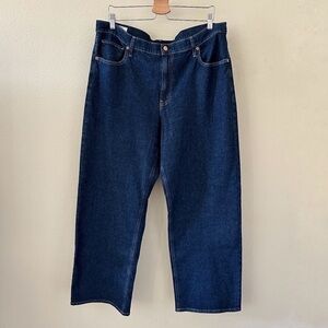 GAP Blue Mid Rise '90s Loose Relaxed Fit Dark Wash Denim Jeans NWOT Size 33